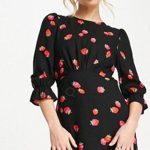 ASOS NOBODY'S CHILD PETITE STRAWBERRY TEA DRESS